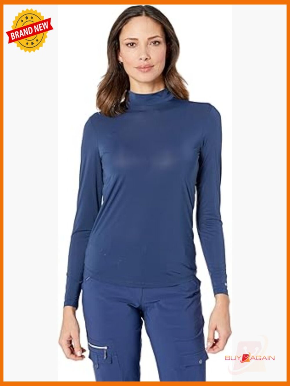 Upf 30+ Mandarin Collar Layering Shirt Long Sleeve Golf Top